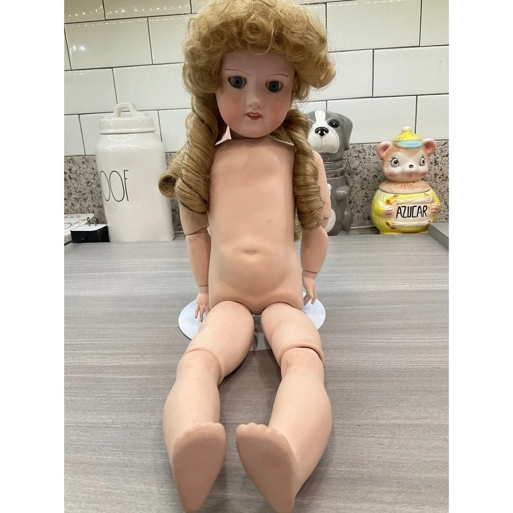 LARGE DOUBLE JOINTED BISQUE PORCELAIN 390 ARMAND MARSEILLE DOLL 19